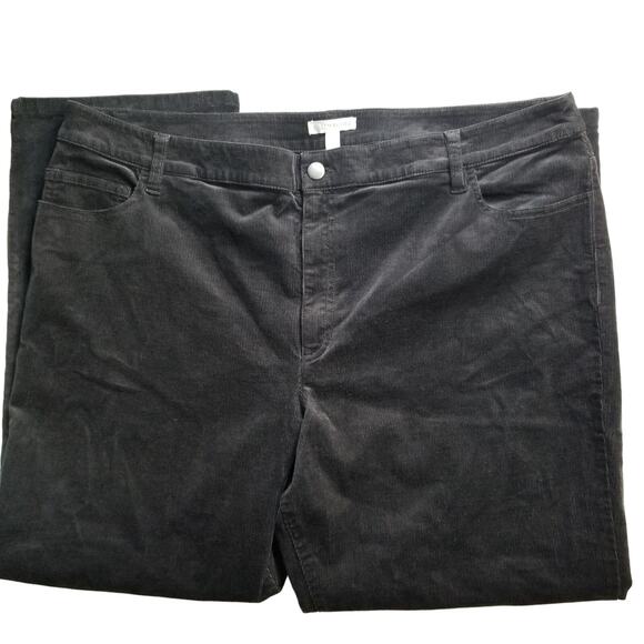Eileen Fisher Pants - Eileen Fisher Black Organic Cotton Tencel Corduroy Cropped Jeans Pants Size 18